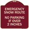 Signmission Emergency Snow Route No Parking Emergency Snow Route No Parking If Over 2 Inches, BU-1818-24108 A-DES-BU-1818-24108 - alternate 1